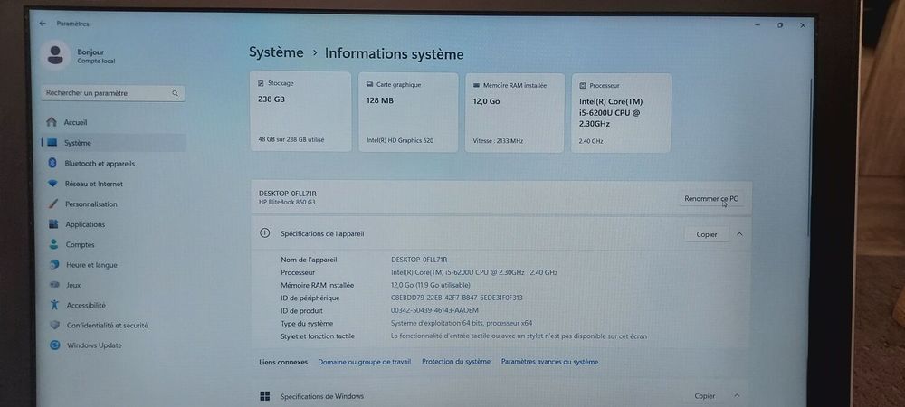 PC PORTABLE HP EliteBook 850 Matriel informatique
