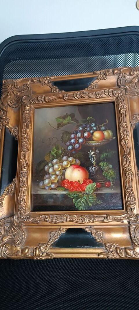 Peinture � l'huile sur panneau  - Nature morte aux fruits. 600 Belgique