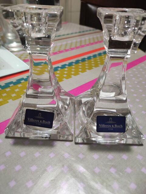 Paire de bougeoirs cristal de Villeroy /Boch neufs. Germany 250 Verneuil-sur-Seine (78)