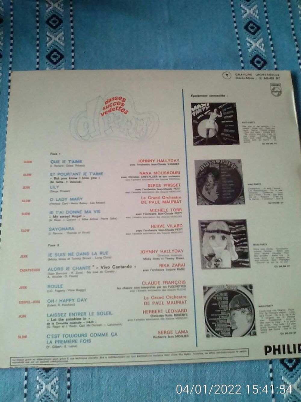 Vinyle 33T DANSES PARTY JOHNNY et autres CD et vinyles