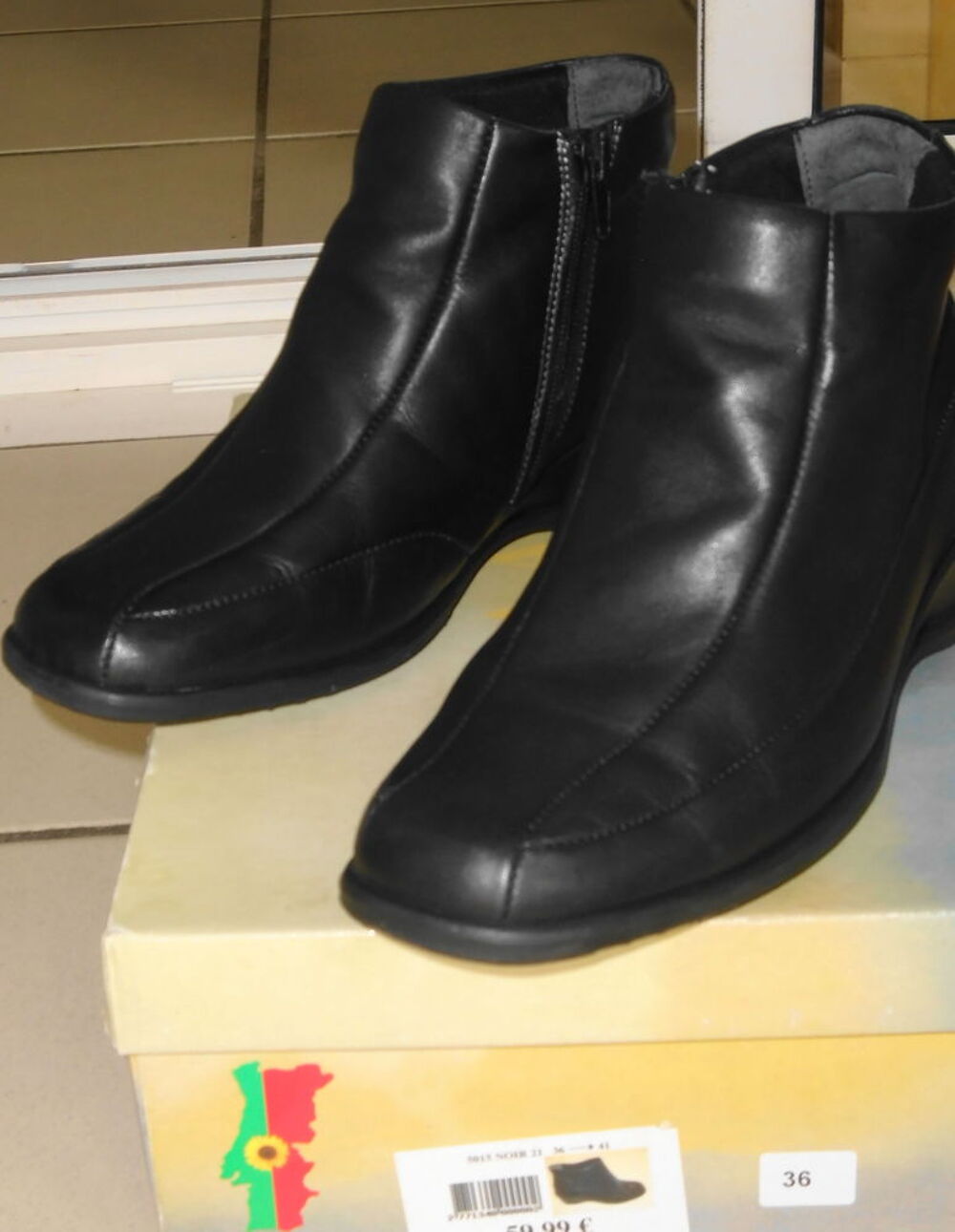 Bottines cuir noir Chaussures