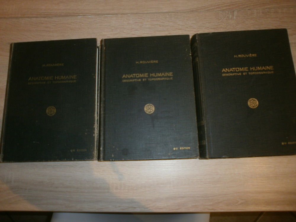 3 Tomes anatomie H. Rouvi&egrave;re 1959 Livres et BD