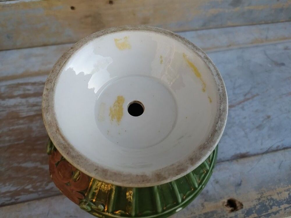 Lampe &agrave; P&eacute;trole XIX&egrave;me Porcelaine &Eacute;maill&eacute;e Retour d'&Eacute;gypte Décoration