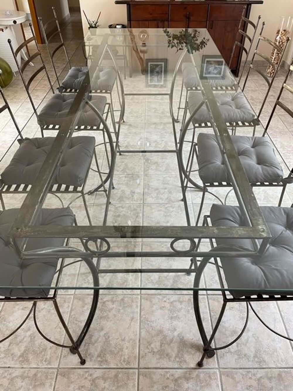 Ensemble Table Fer Forg&eacute;, Chaises, Fauteuil Meubles