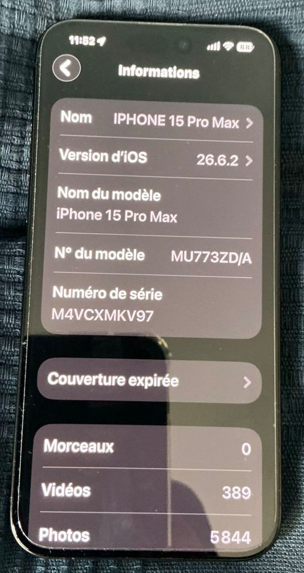 iPhone 15 PRO MAX noir 256 Go Téléphones et tablettes