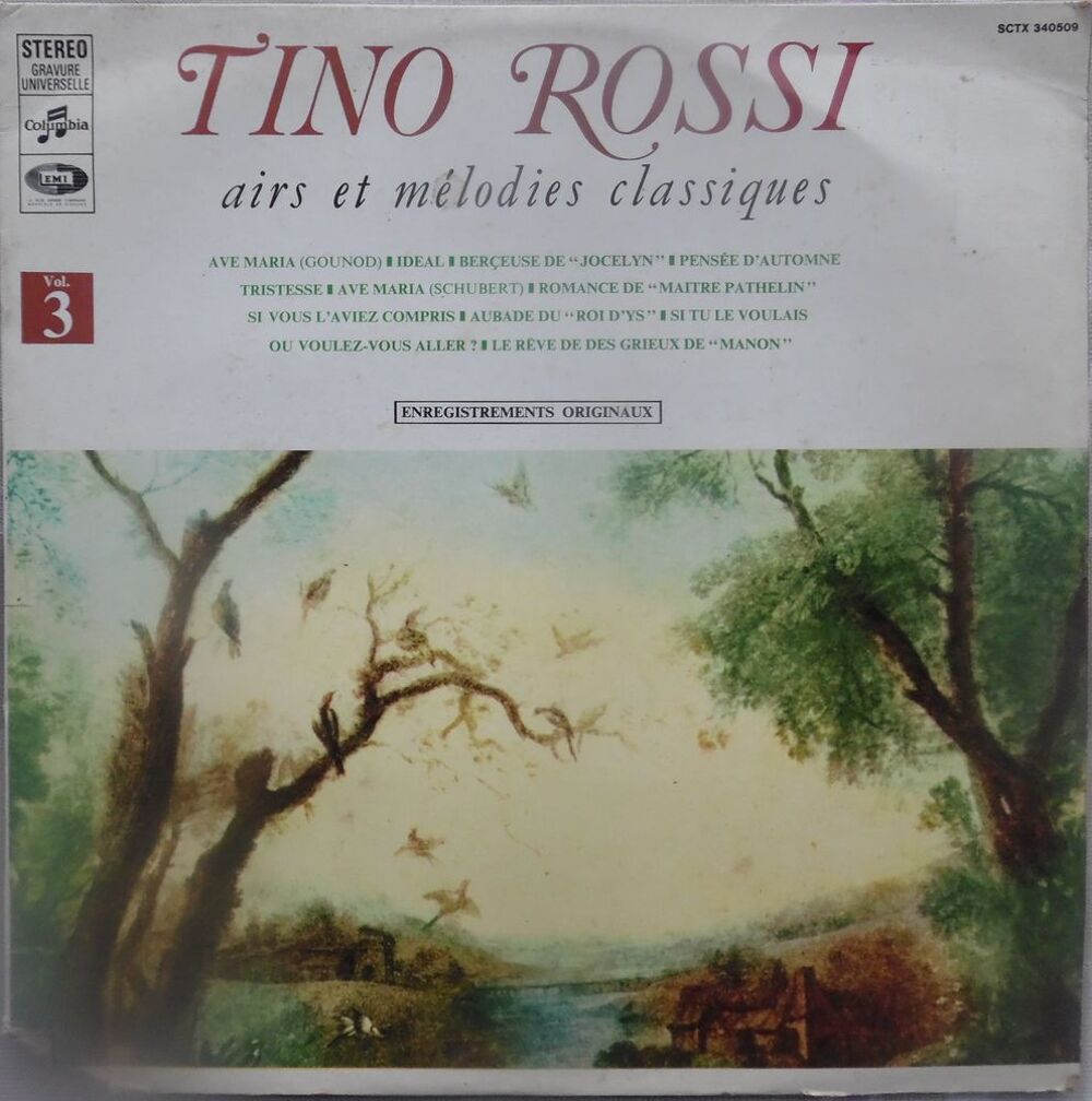 TINO ROSSI airs et m&eacute;lodies classiques enregist. originaux CD et vinyles