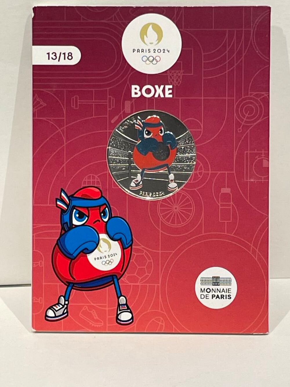 Monnaie France mascotte JO Paris 2024 10 Euros Argent boxe 