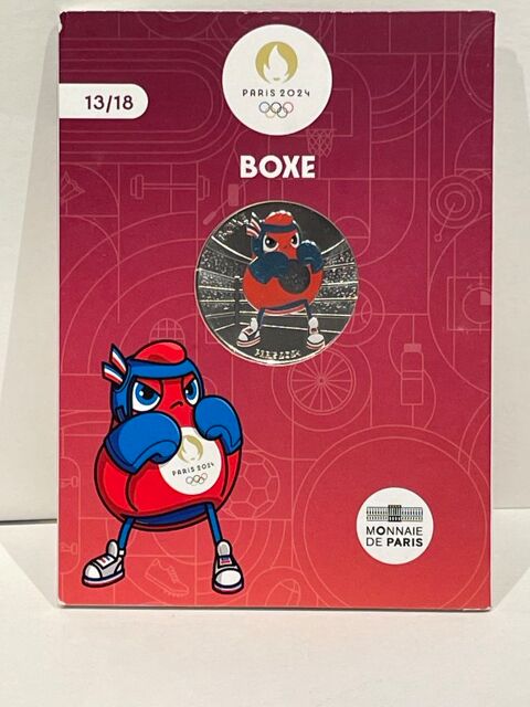 Monnaie France mascotte JO Paris 2024 10 Euros Argent boxe 36 Dourdan (91)