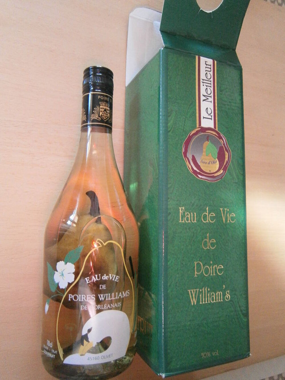 Coffret bouteille "eau de vie de poire williams ancien" 1985 