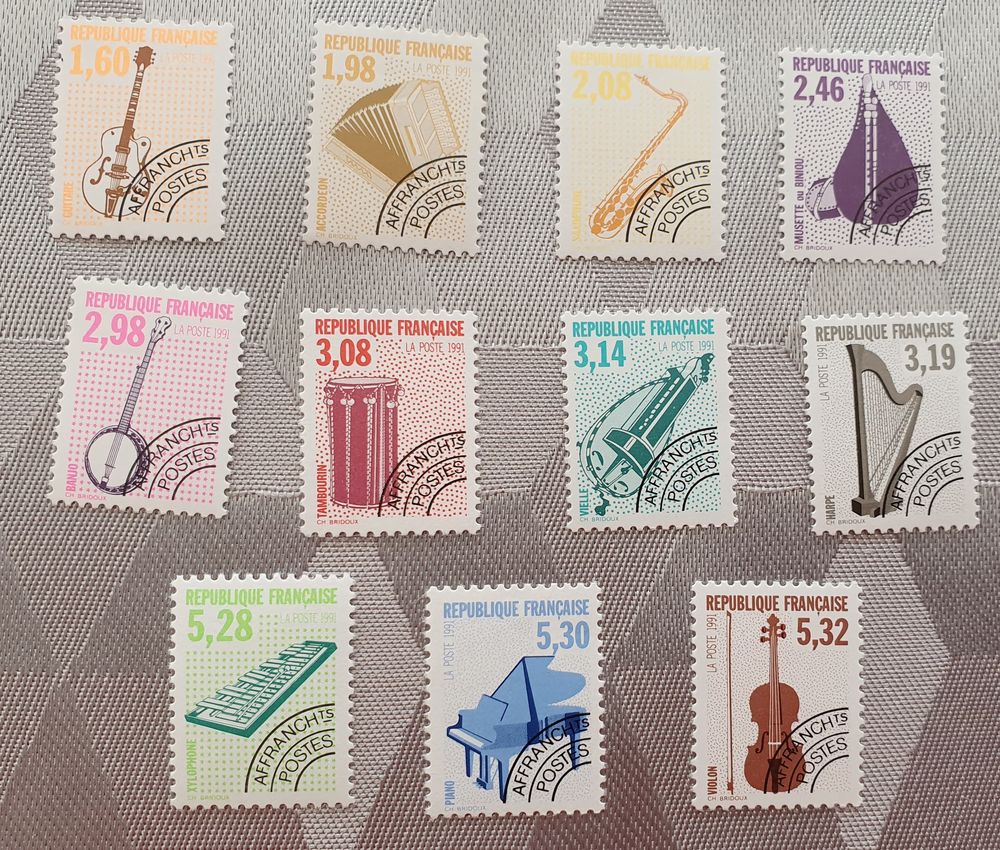 Timbres Pr&eacute;os 213 &agrave; 223 neufs u &agrave; 75% faciale 