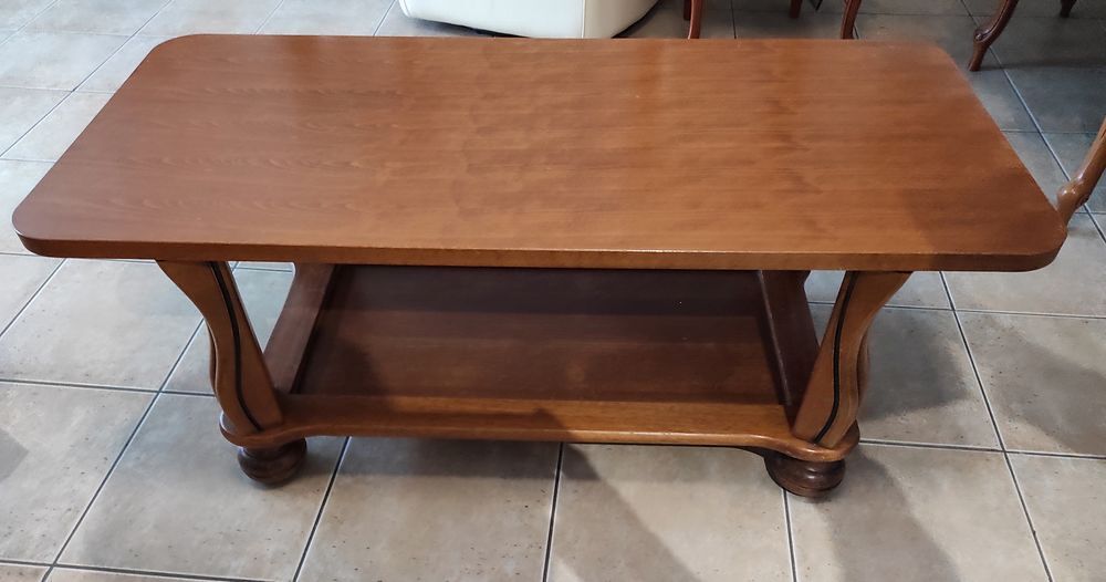 Table basse bois avec plateau inf&eacute;rieur pour rangement Meubles