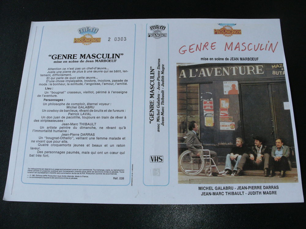 Film : " Genre masculin " DVD et blu-ray