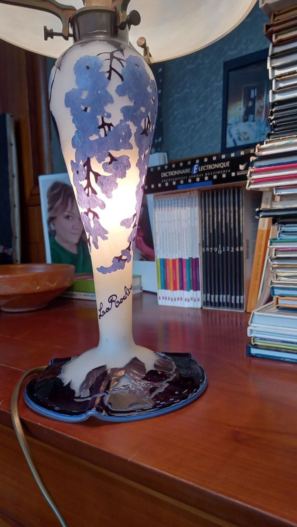 Lampe champignon en p&acirc;te de verre 