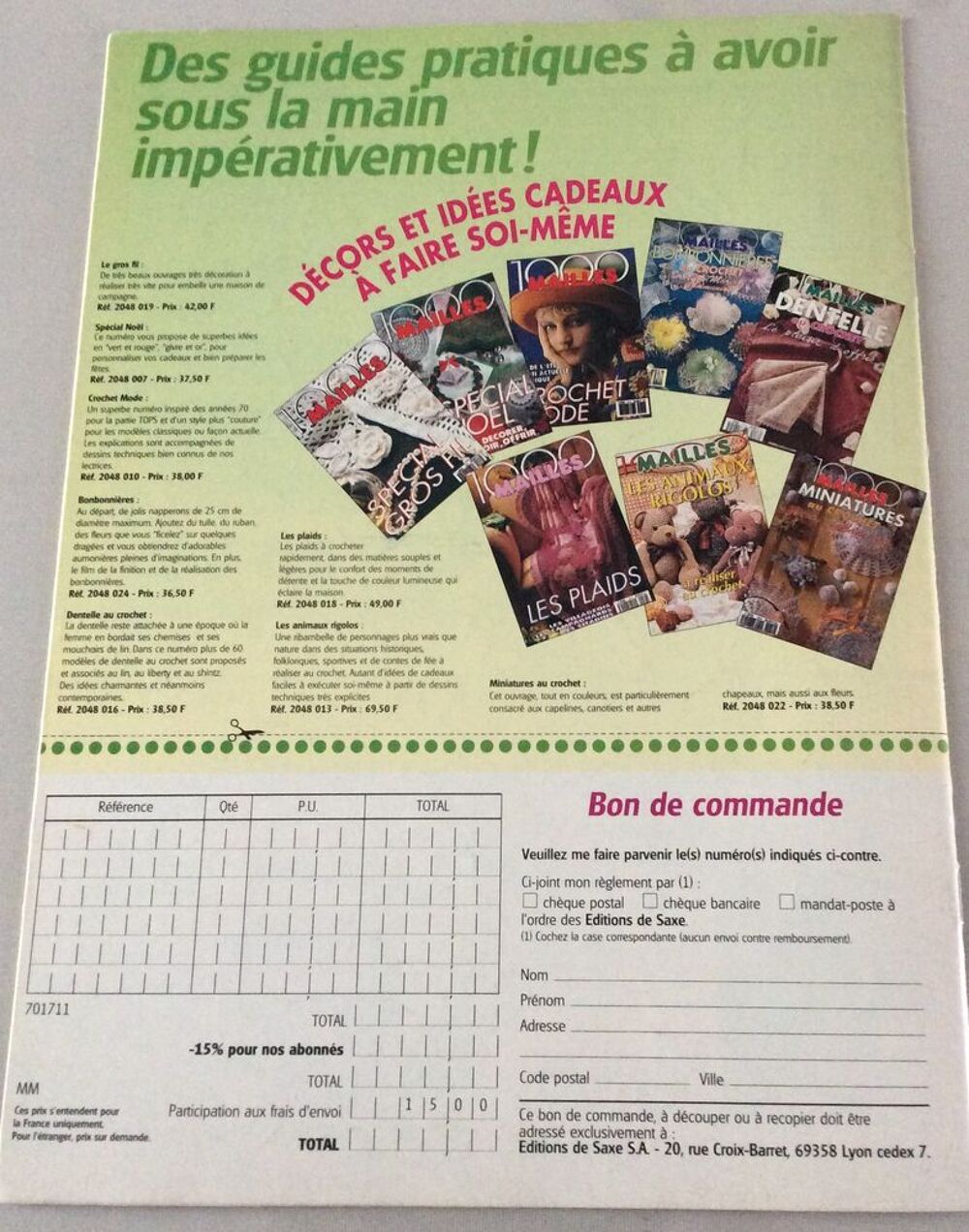 Vintage.Magazine en papier,mod&egrave;les napperons au crochet Livres et BD