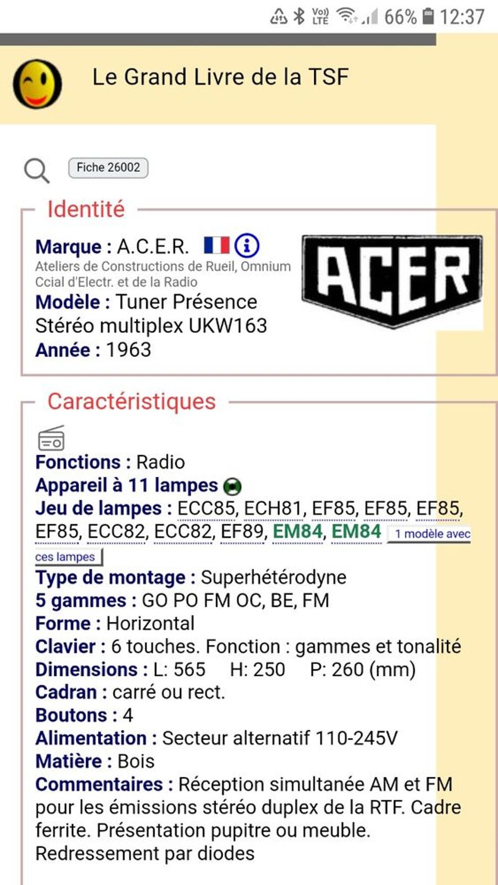 TSF Acer multiplex UKW163 1963 