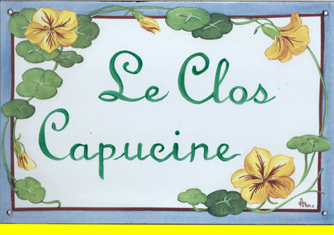 Plaque totem émaillée 20X30 C.FEY LE CLOS CAPUCINE 80 Saint-Pôtan (22)