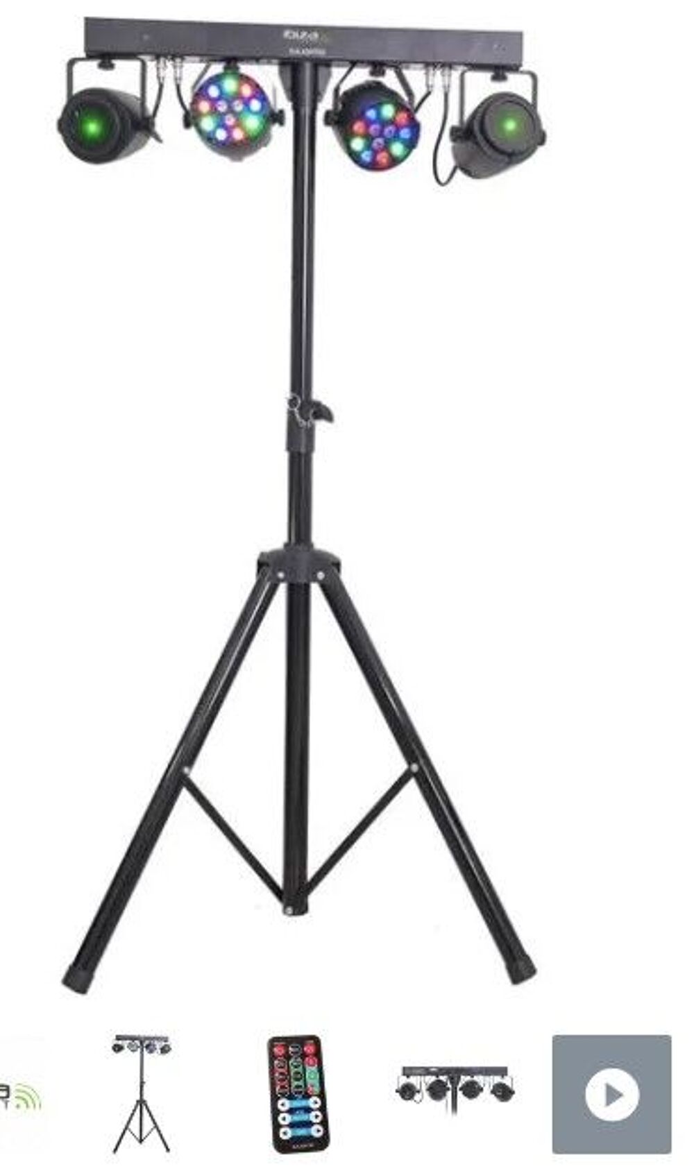 IBIZA LIGHT DJLIGHT65 Support de Lumi&egrave;re avec 2 Projecteurs Matériel informatique