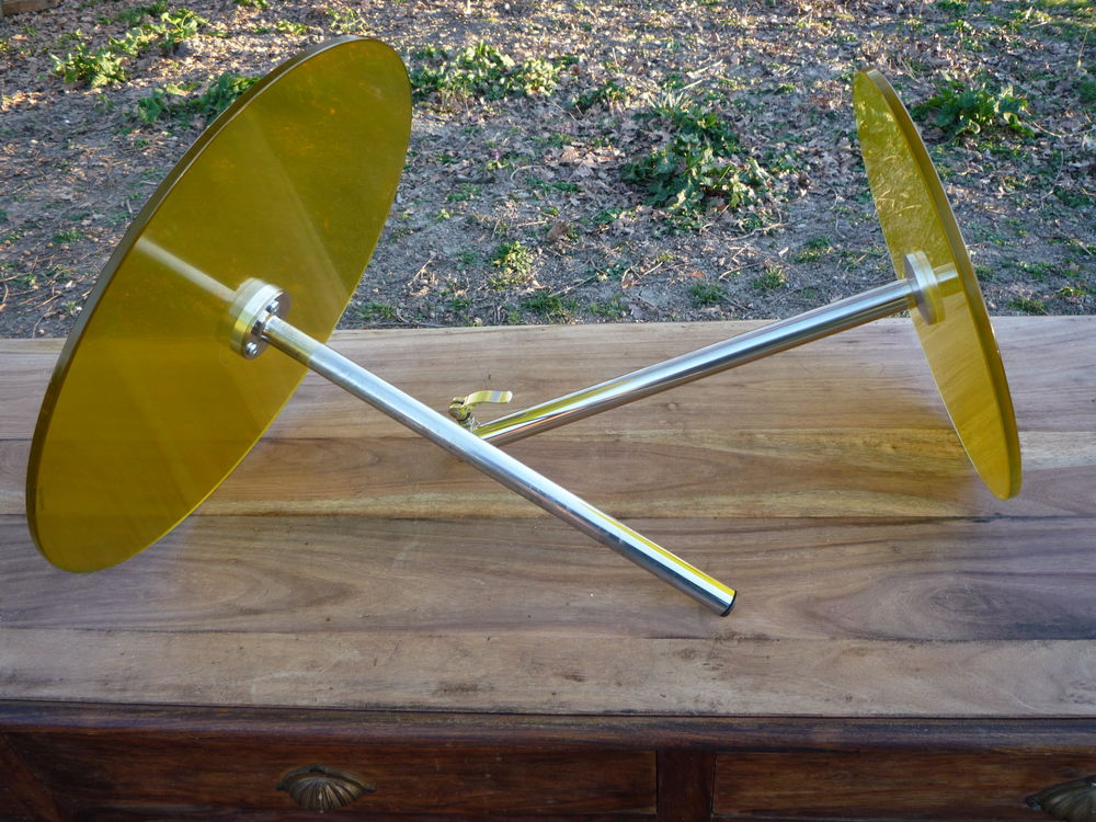 Table verre jaune design Meubles