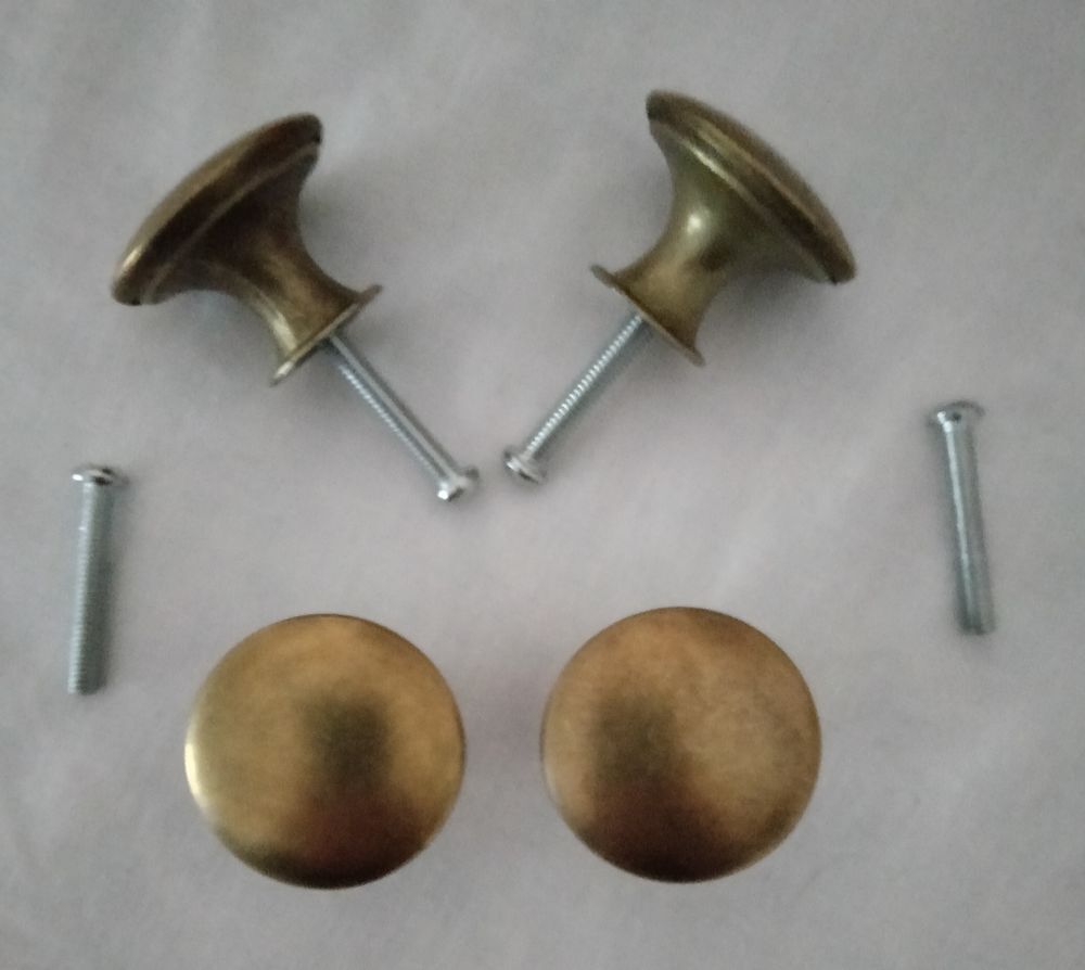 Lot de 4 boutons alu laitonn&eacute;. Bricolage