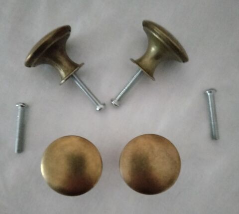Lot de 4 boutons alu laitonné. 10 Vierzon (18)