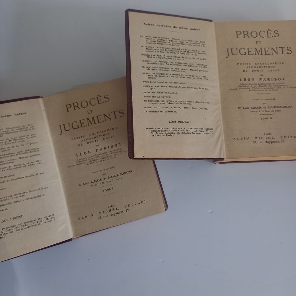 Petite encyclop&eacute;die de droit usuel Proc&egrave;s et Jugements, Leon Bricolage