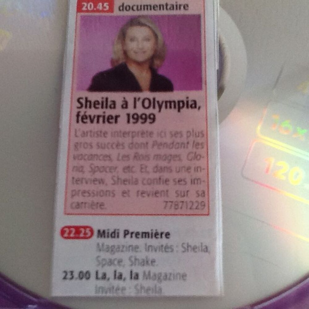 DVD SHEILA sue CANAL JIMMY "LES IDOLES DU SAMEDI" DVD et blu-ray