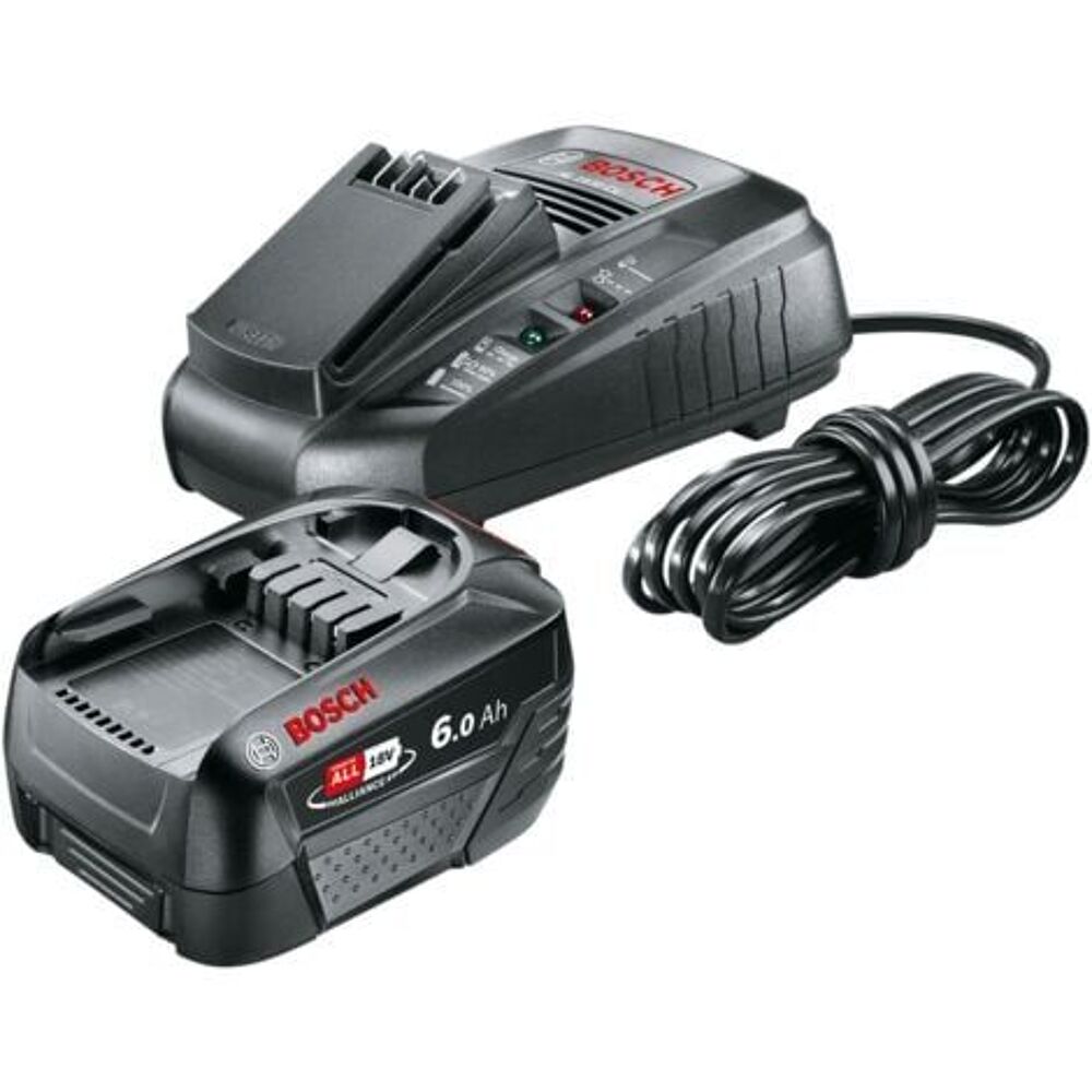 Bosch Pack Batterie 18V 1 batterie 6,0Ah + chargeur AL1830CV Bricolage
