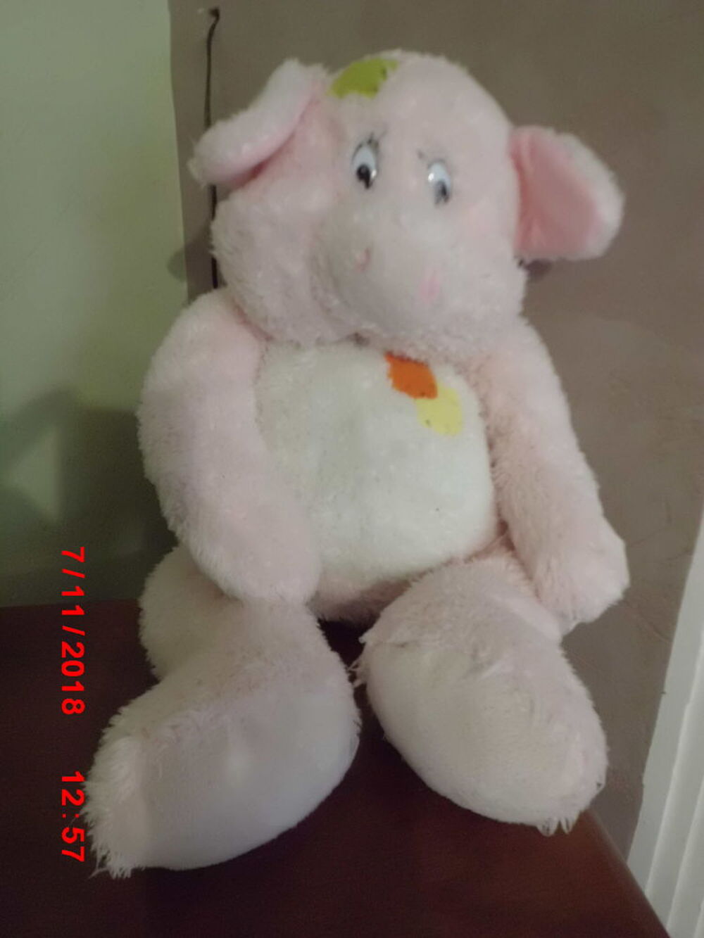 PELUCHE COCHON ROSE ET BLANC Jeux / jouets