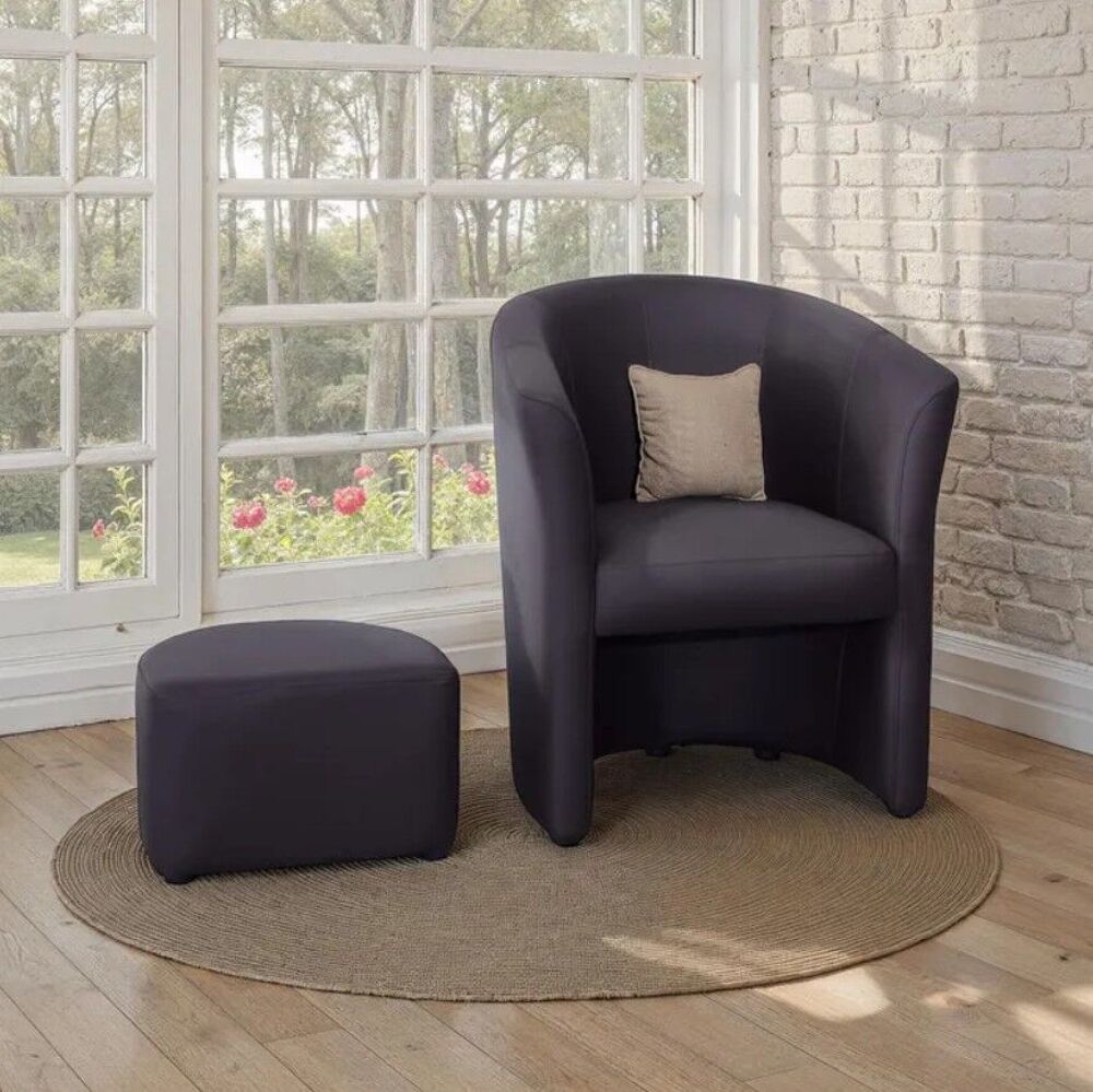 Fauteuil cabriolet Clayton et son pouf, comme neuf Meubles
