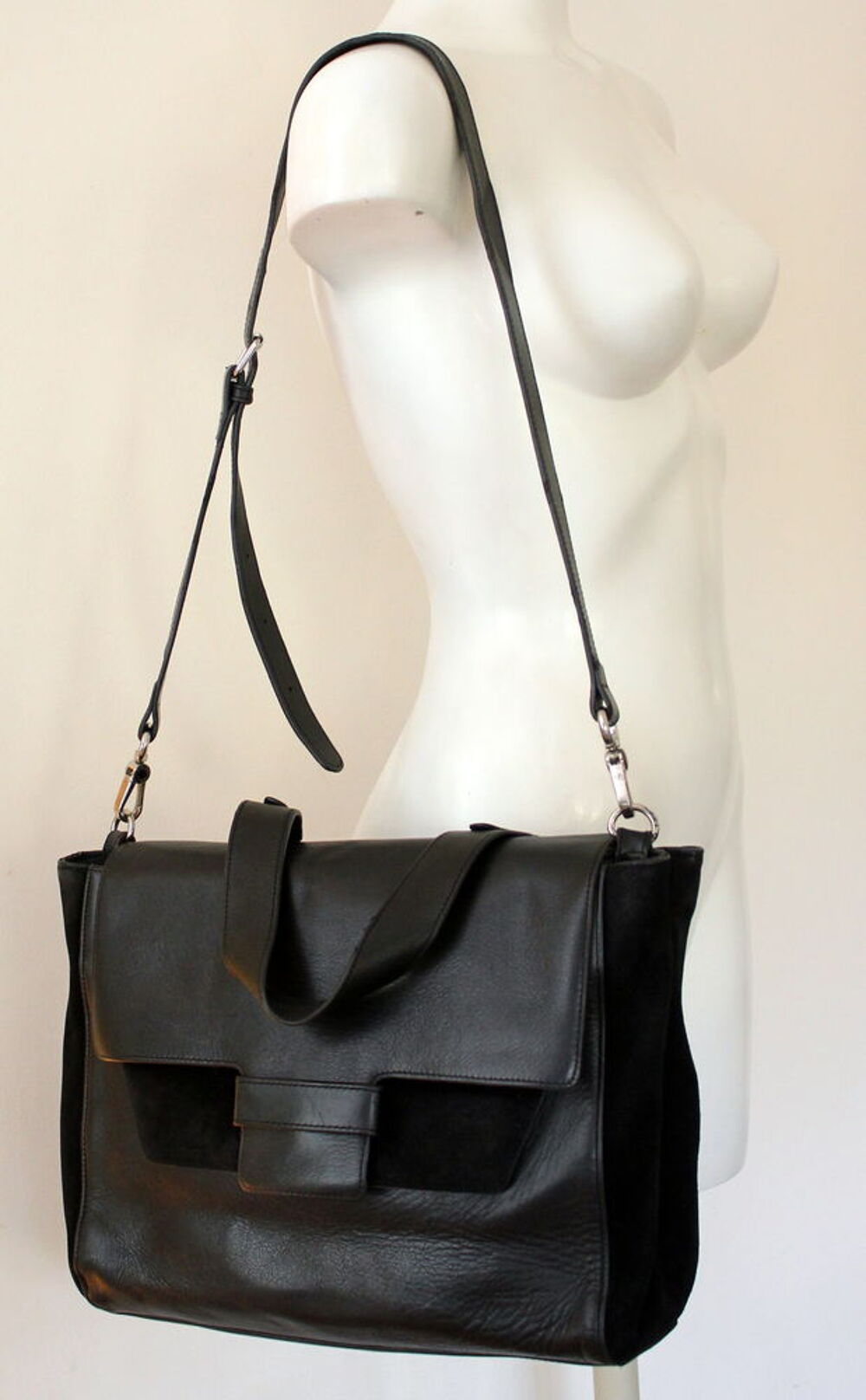 Sac besace cuir noir NAT &amp; NIN Maroquinerie