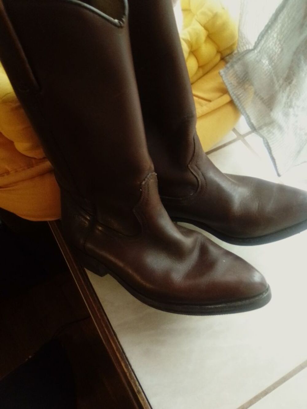 Bottes en cuir homme marron marque Topy , artisan, fran&ccedil;ais Chaussures