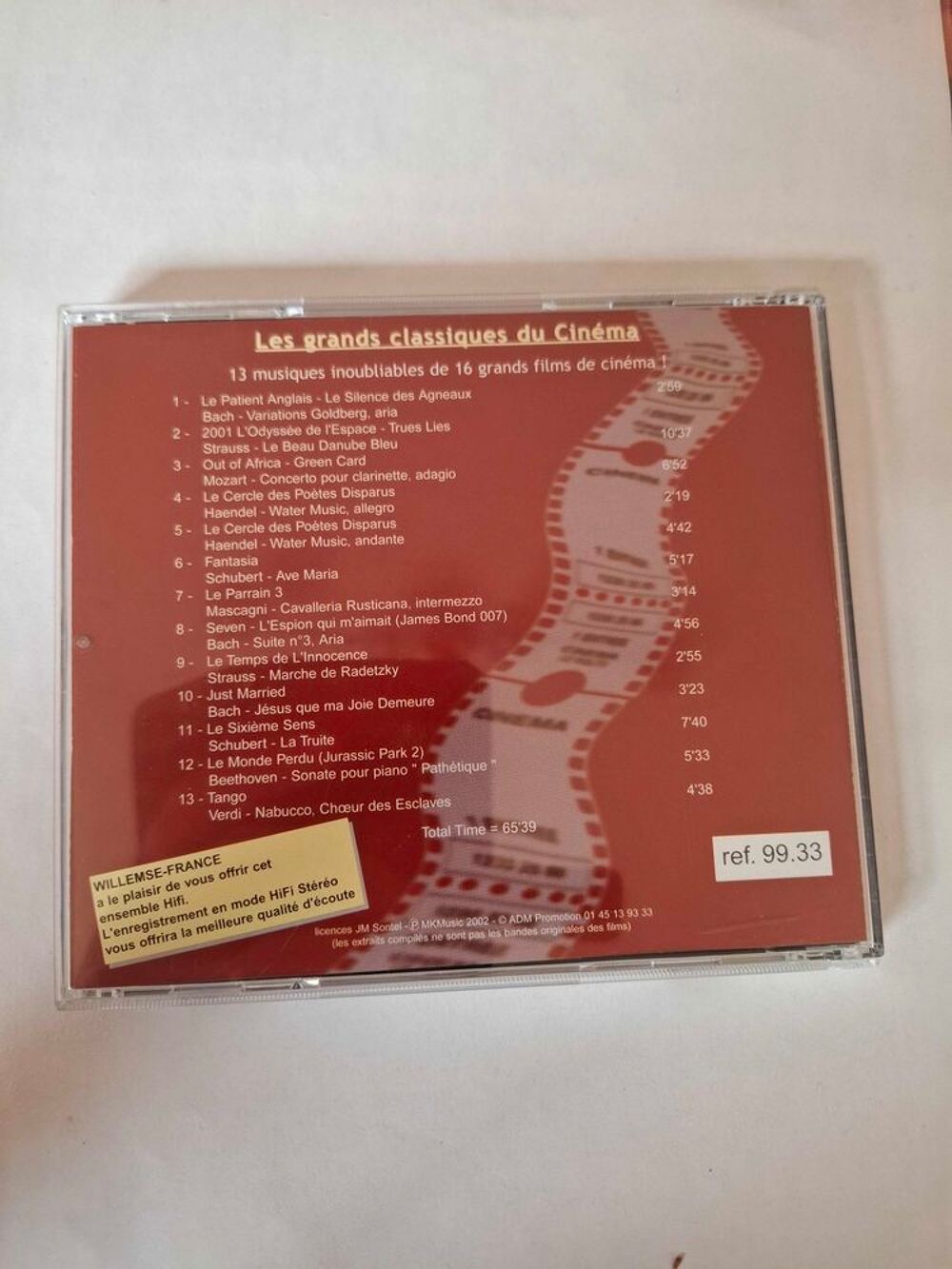 CD "Les grands classiques du cin&eacute;ma " CD et vinyles