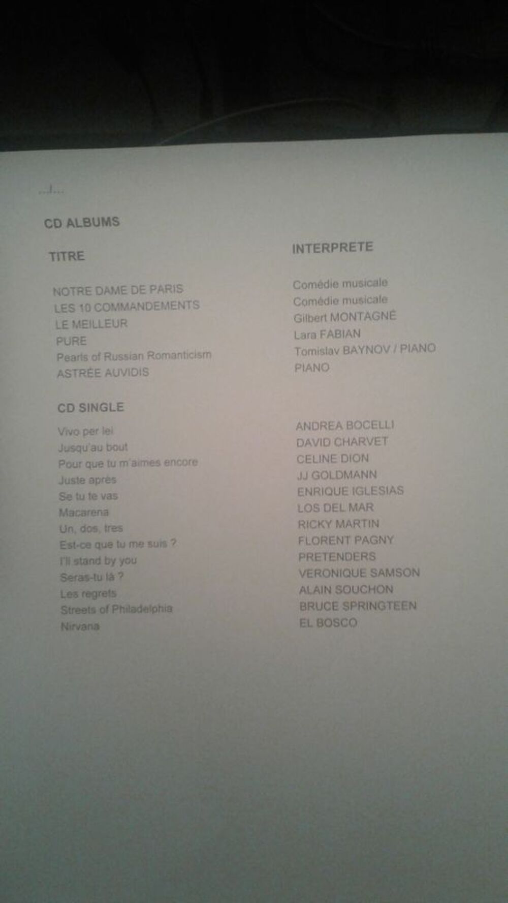 33 T de SIMON&amp;GARFUNKEL, LEFORESTIER, CLAYDERMAN, ? CD et vinyles