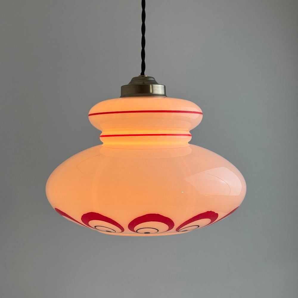 ANCIENNE SUSPENSION EN OPALINE 1970 VINTAGE Décoration