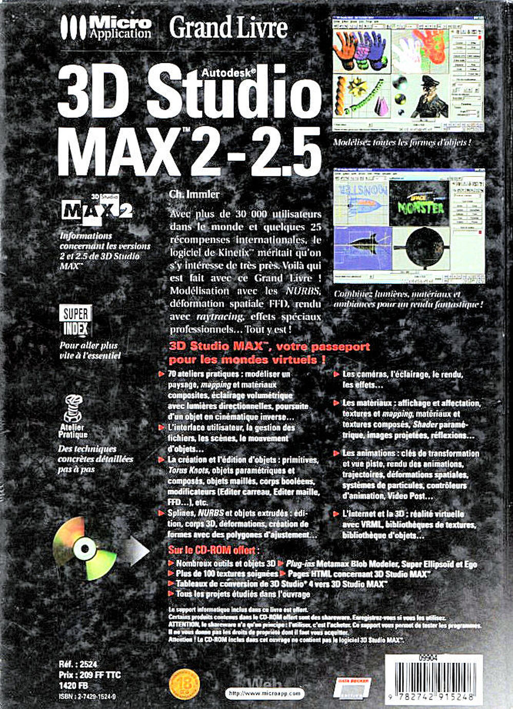 Livre sur la mod&eacute;lisation en 3 dimensions : 3D studio Max 2. Matériel informatique