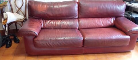 Canap� cuir rouge deux places 100 Bourg-Saint-Maurice (73)