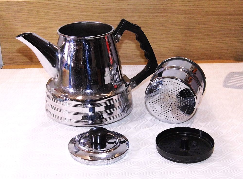 Cafetiere chrom&eacute;e ann&eacute;es 60 art de la table d&eacute;co cuisine Electroménager