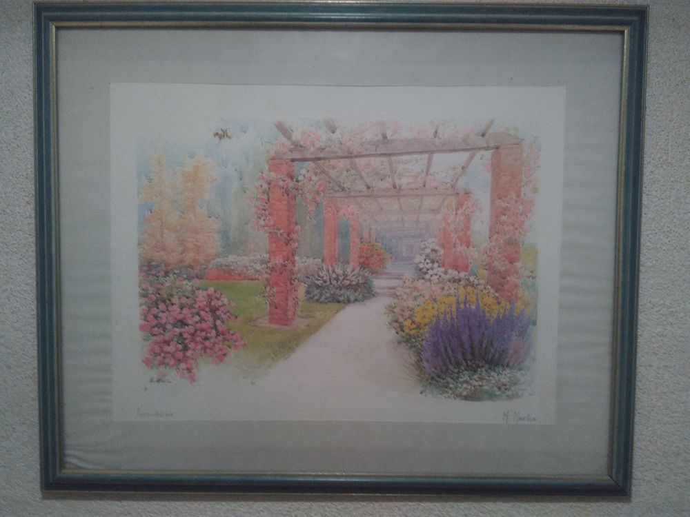 Aquarelle 19&eacute;me sign&eacute; Décoration