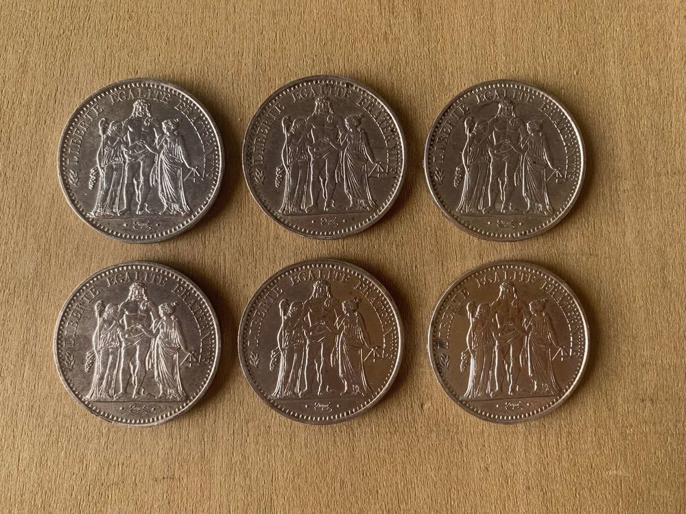 Lot de pieces de 10 Francs argent.Hercules. 