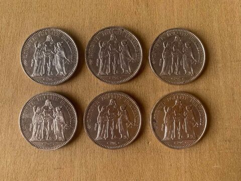 Lot de pieces de 10 Francs argent.Hercules. 0 Lubersac (19)