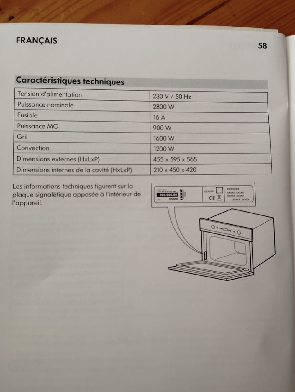 Combin&eacute; grill micro-ondes encastrable &agrave; air chaud. Electrom�nager