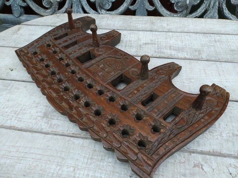 Porte Manteau Bois Sculpt&eacute; Art Populaire Meubles