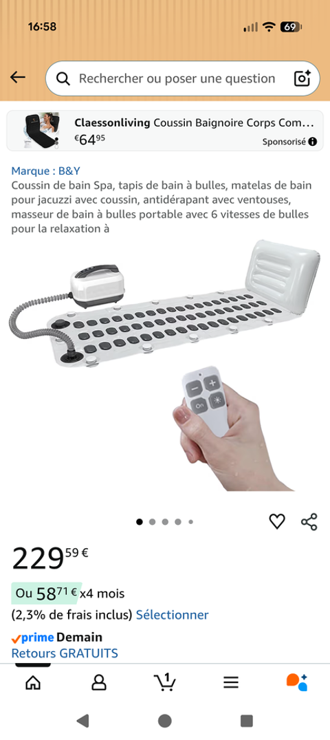 Kit tapis de bain balnéothérapie Harfleur (76)
