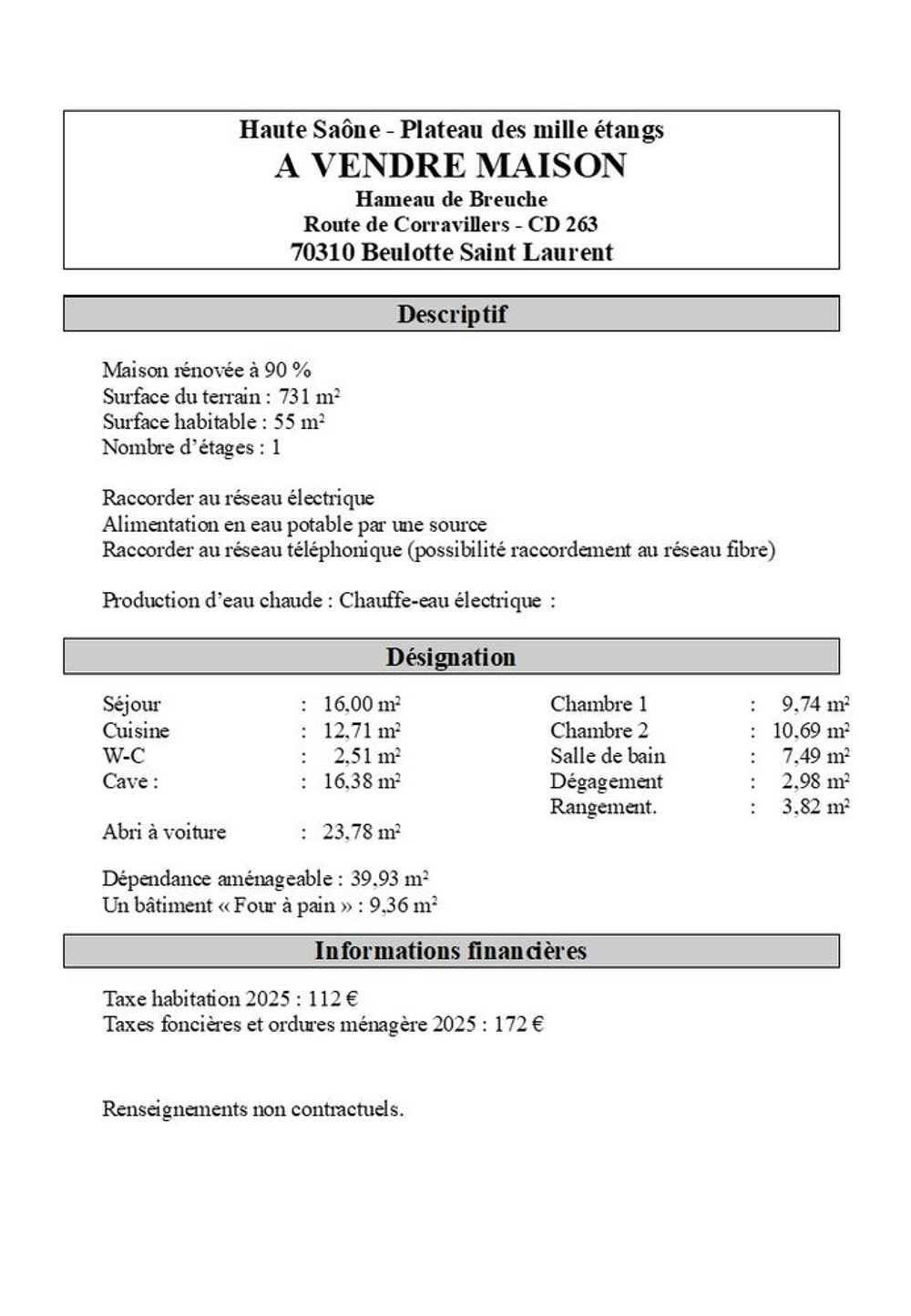 Vente Maison BEULOTTE SAINT LAURENT Maison Beulotte-saint-laurent