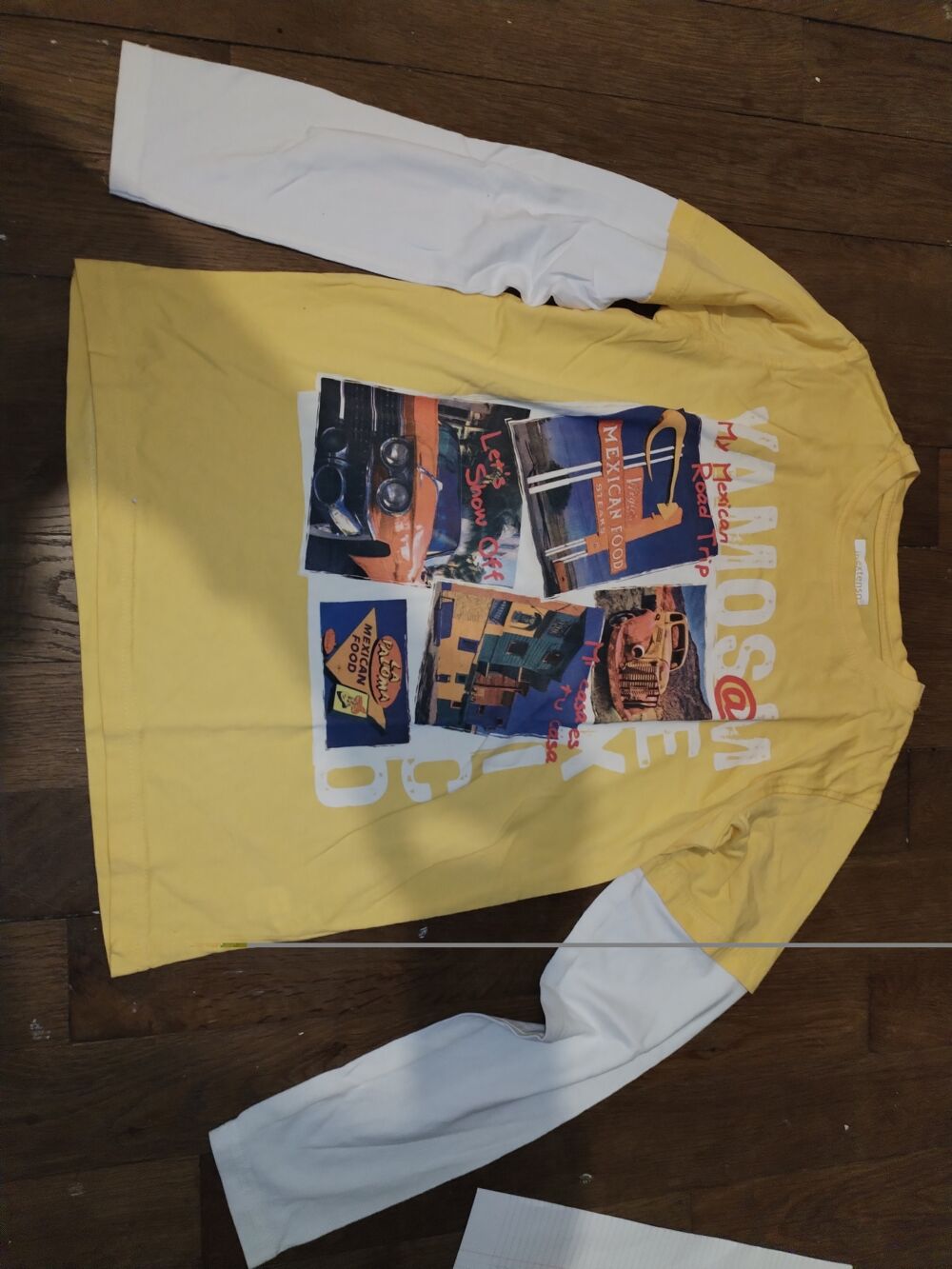 T-shirt enfant (12 ans) jaune manches longues Vêtements enfants