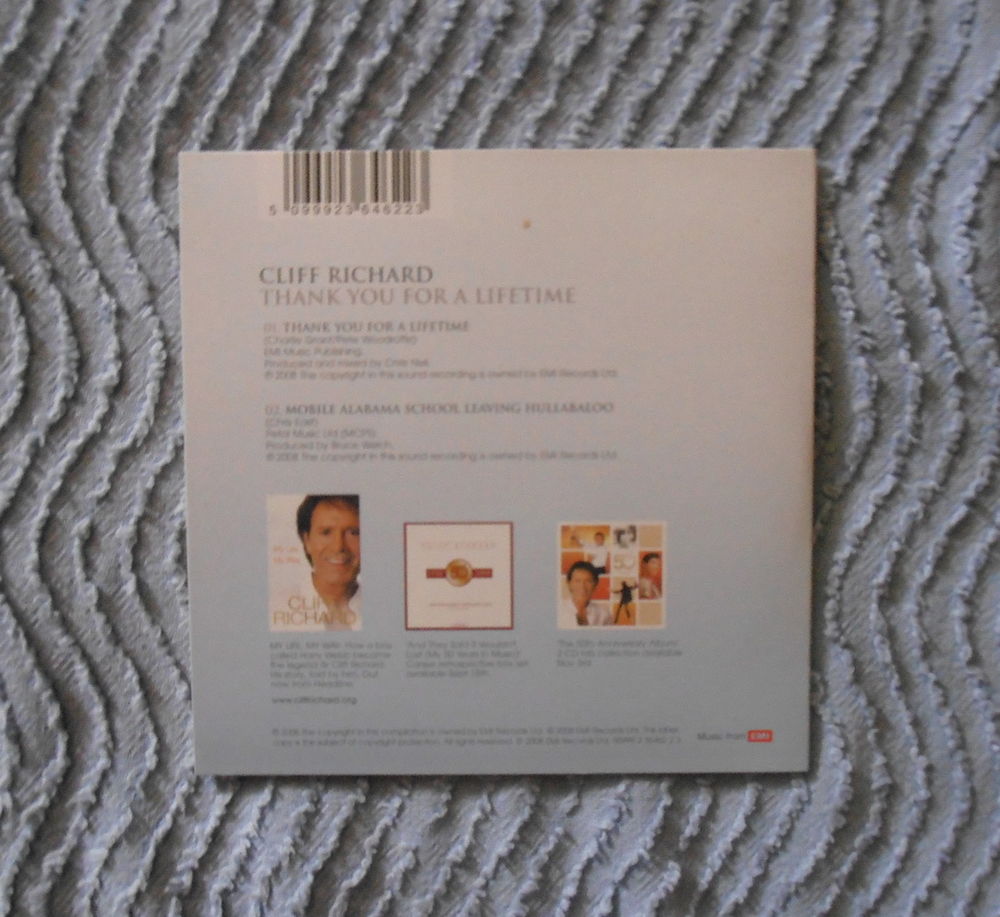 CD Cliff Richard - Thank you for a lifetime CD et vinyles
