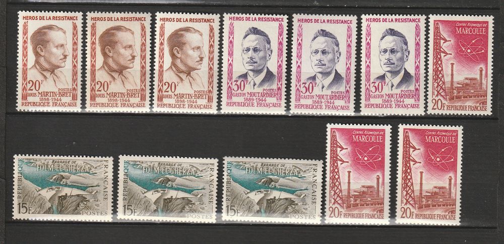 Timbres Neufs ANNEE 1959 en triple 