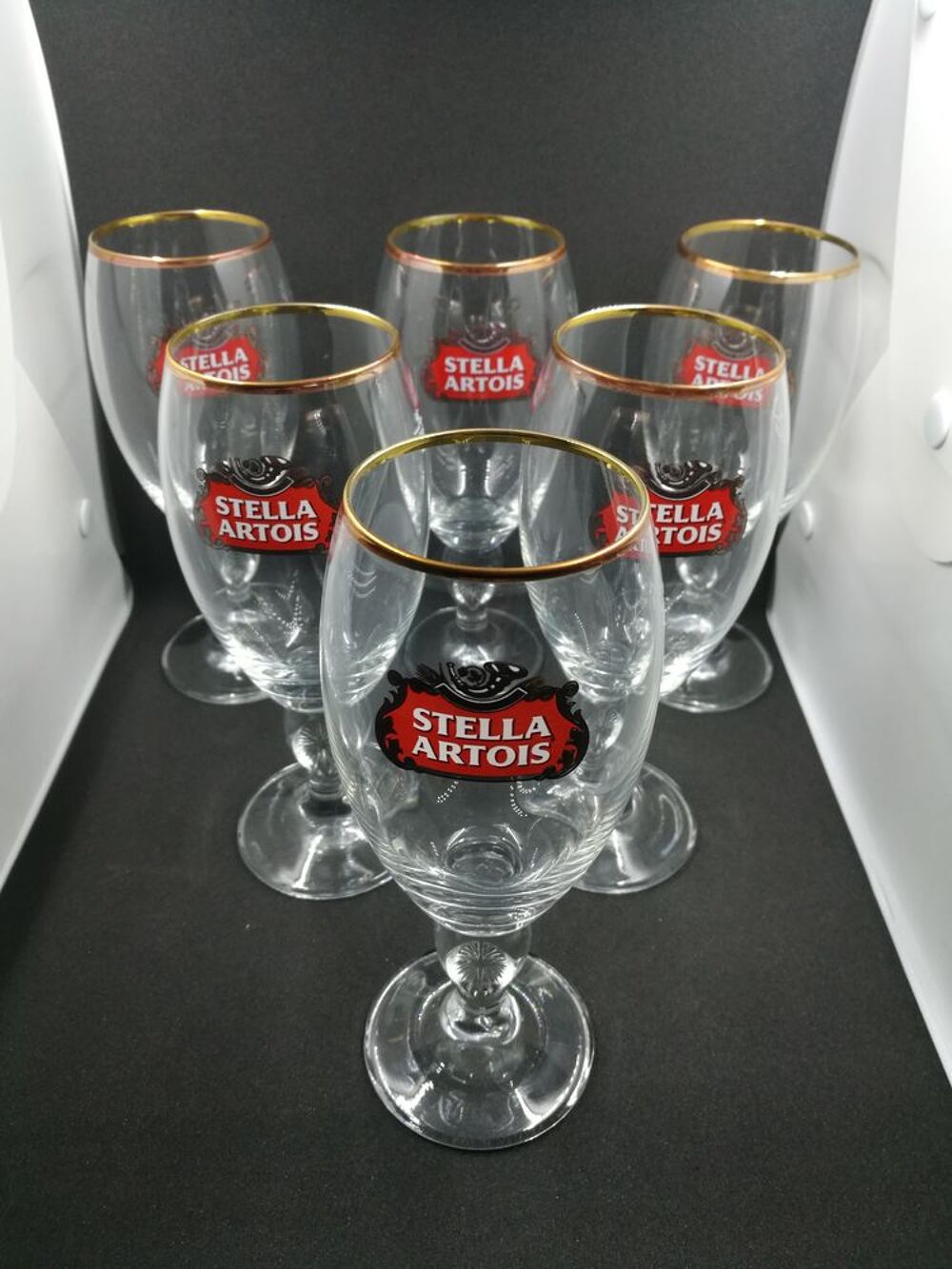 lot 6 verres &agrave; pied Stella Artois icone 25 cl 