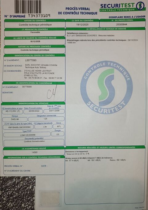 Moto DAELIM 2009 occasion Le Teil 07400