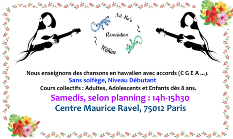 Ukulele et Chants d'Hwai'i Débutants, Paris 0 94260 Fresnes